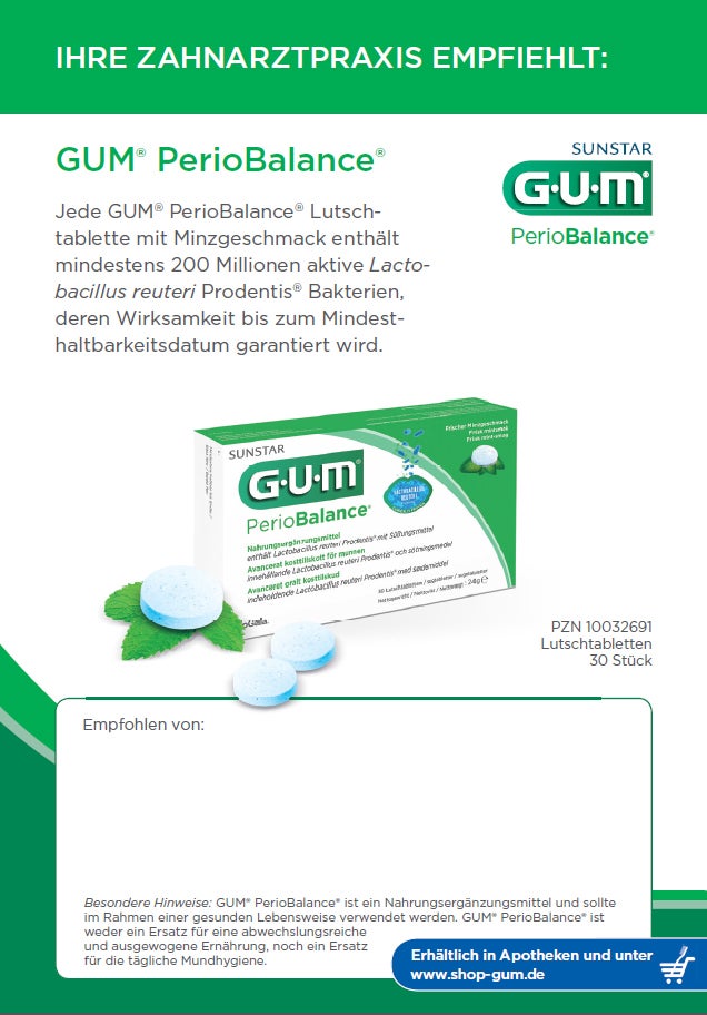 Cover-prescription-pad-dentists-GUM-PerioBalance-A6-DE