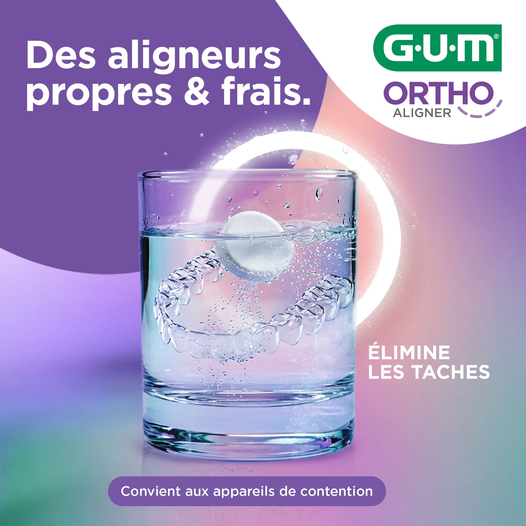 Aligneur GUM ORTHO dans un verre