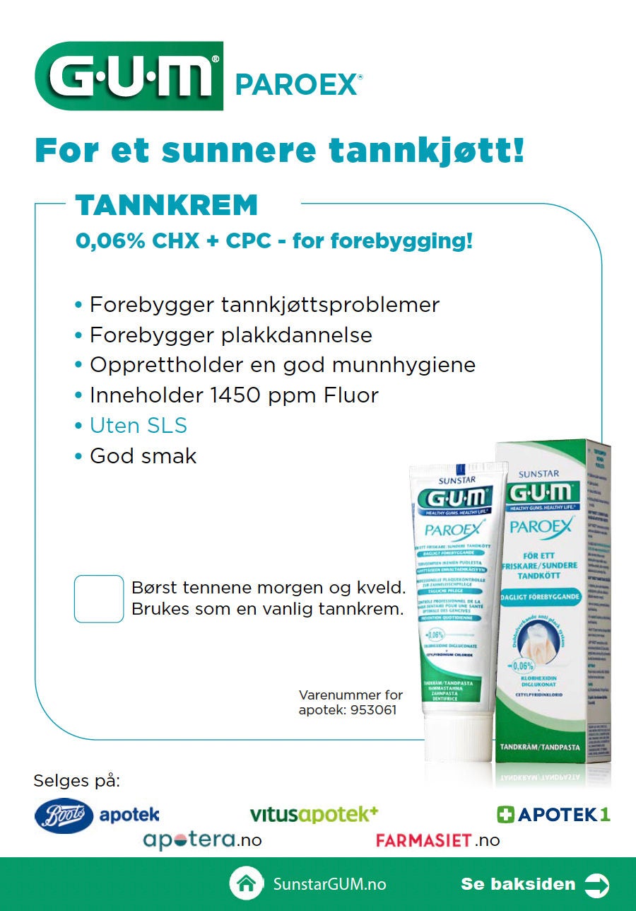 Anbefalingsblokk GUM® PAROEX Tannkrem 0,6%