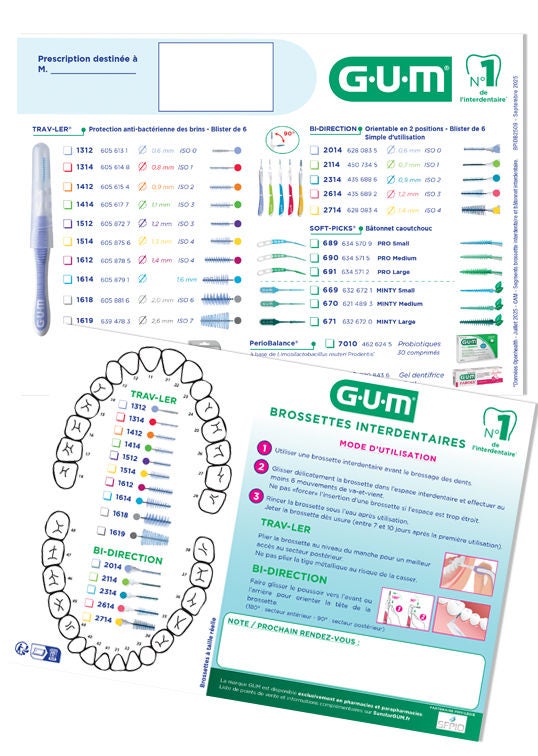 Bloc de prescription Interdentaire GUM®