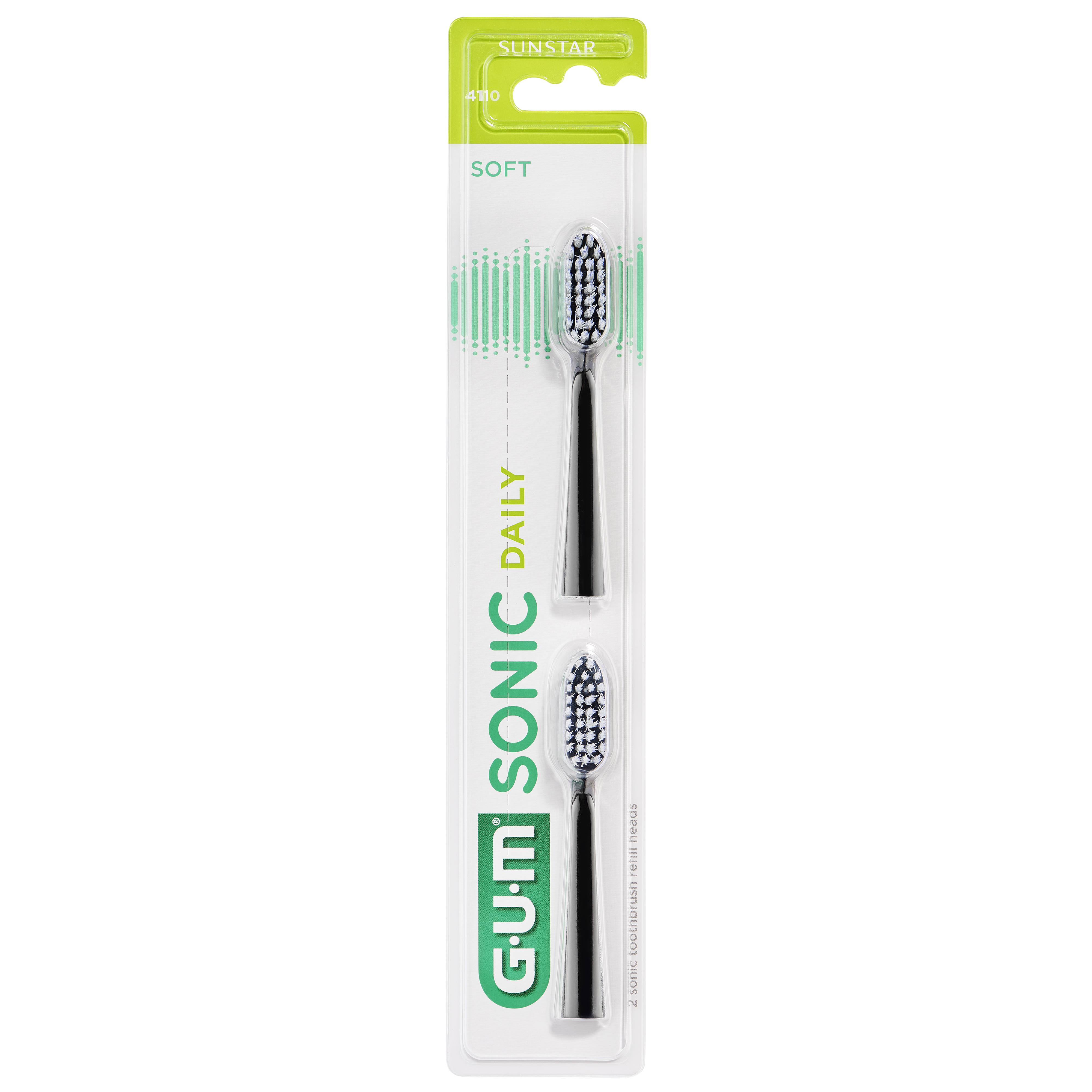GUM® SONIC DAILY Batteri tannbørste Refill Heads