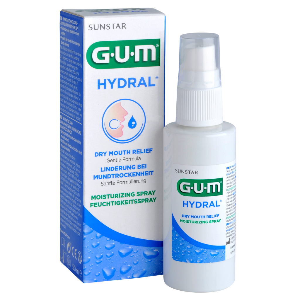 GUM® HYDRAL® Moisturizing Spray Xerostomia relief when on the move