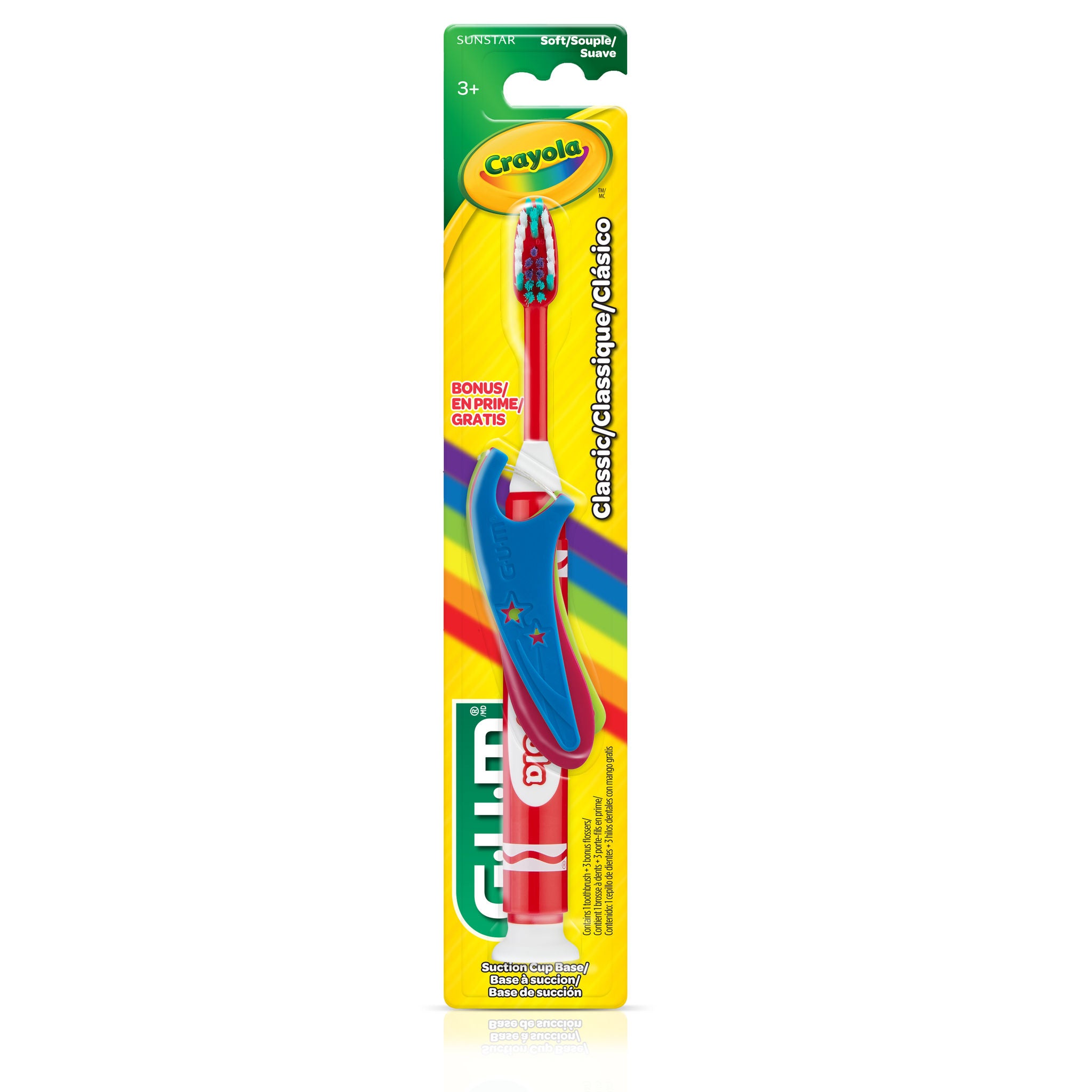 Escova Dental Infantil CRAYOLA Marker GUM + 3 Flossers Infantis