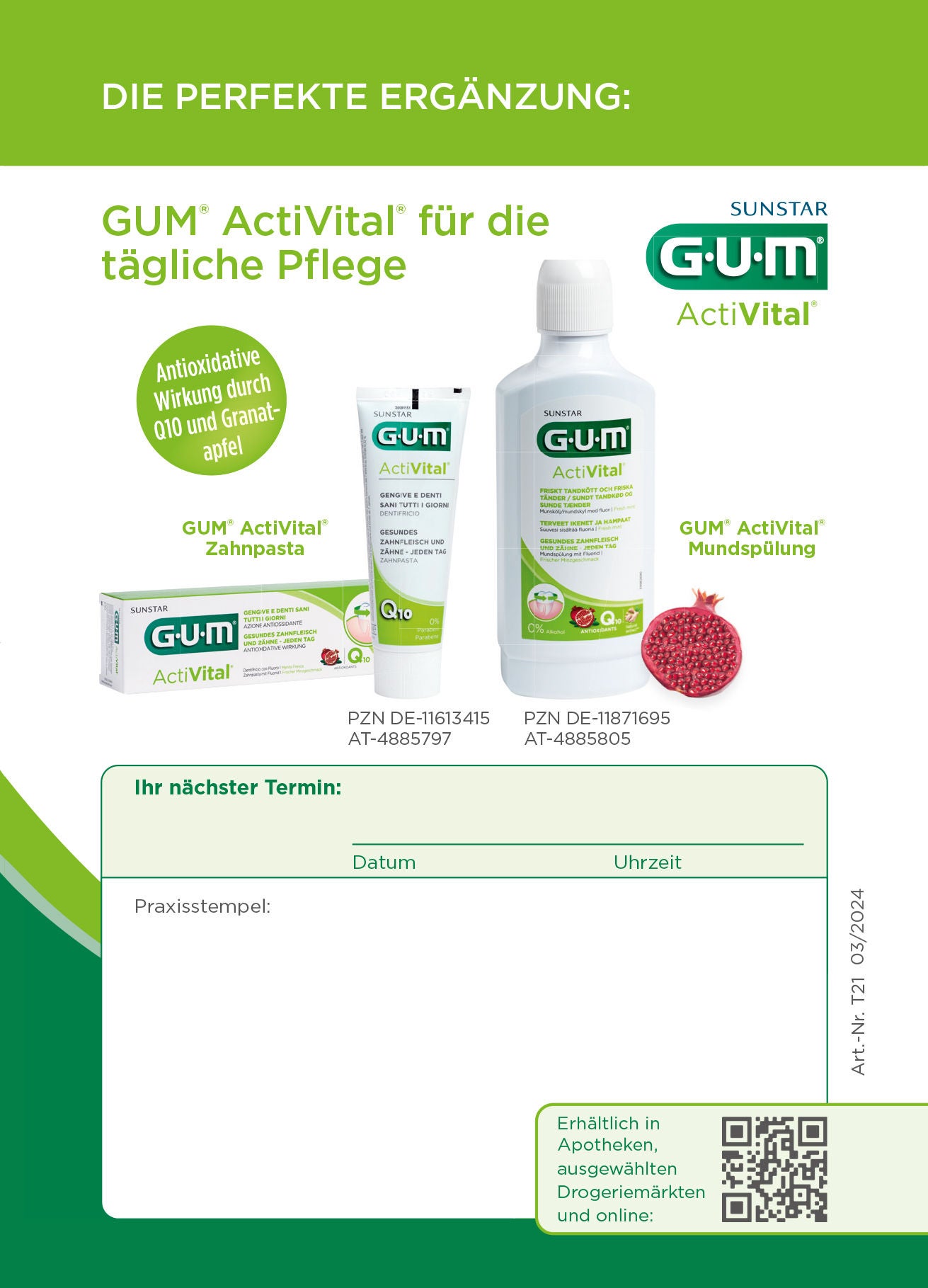 Empfehlungsblock - GUM® ActiVital®