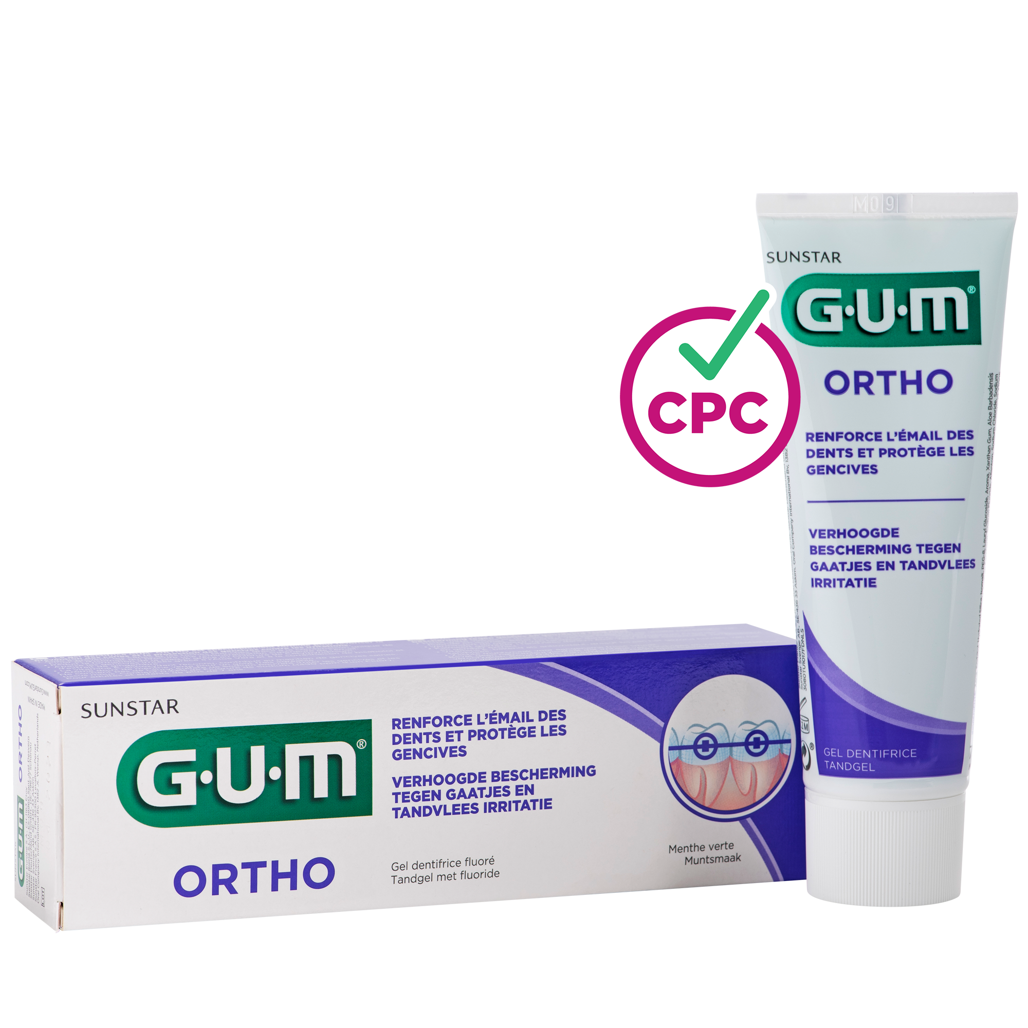 P3080-FR-NL-GUM-Ortho-Toothpaste-75ml-Box-Tube-Angle-CPC