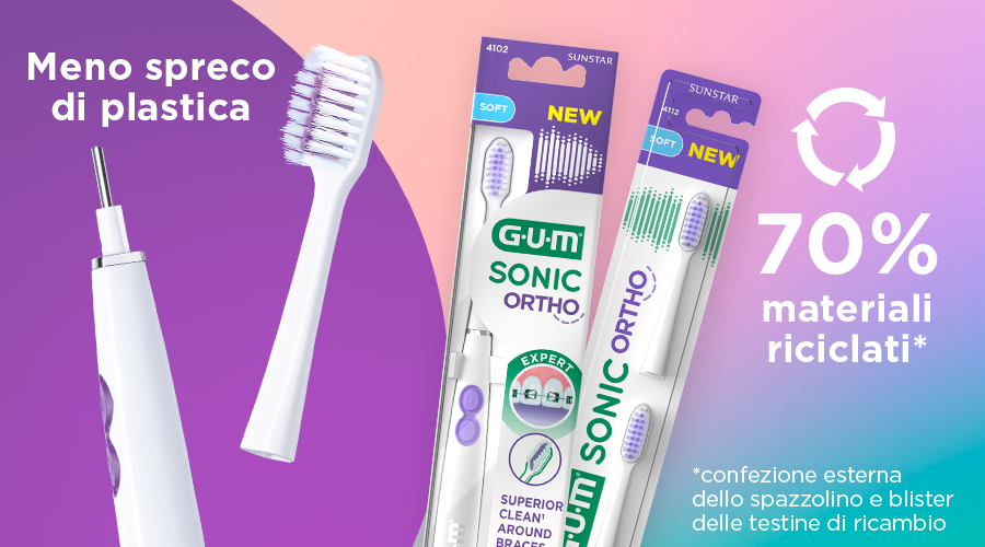 GUM SONIC ORTHO Packaging con 70% di materiali riciclati