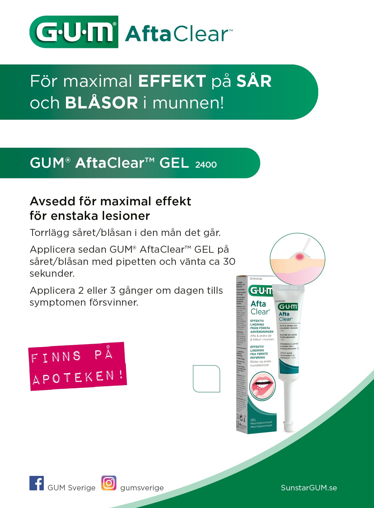 Rekommendationsblock GUM® AftaClear Gel