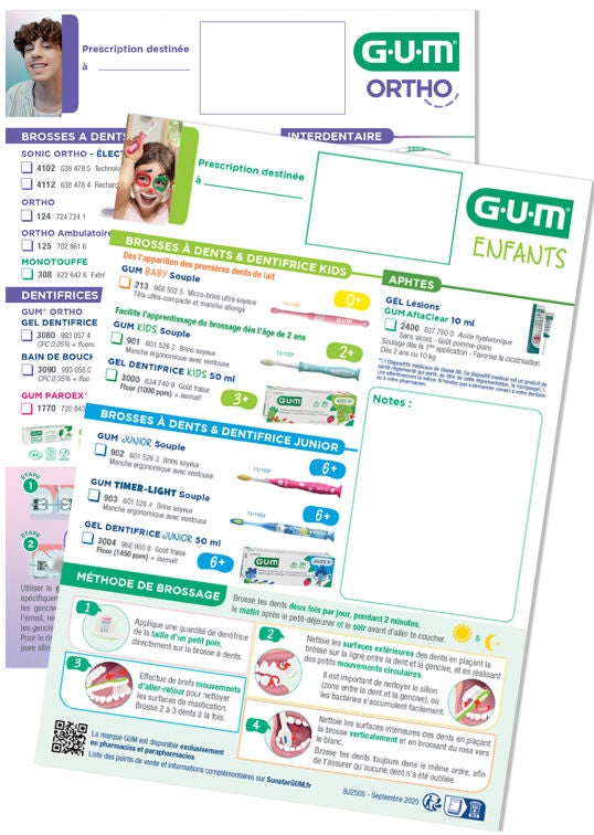 Bloc de prescription Enfant/Orthodontie GUM®