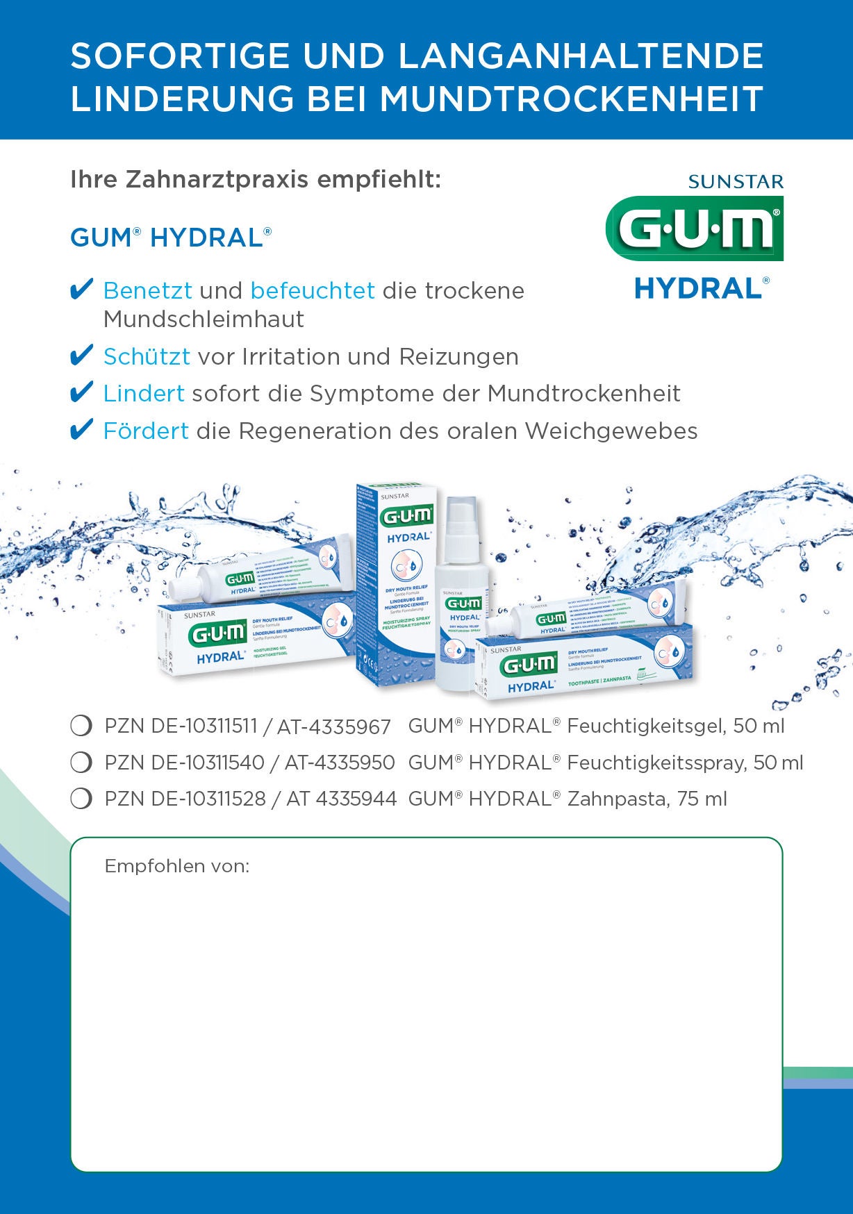 Empfehlungsblock  - GUM® HYDRAL®