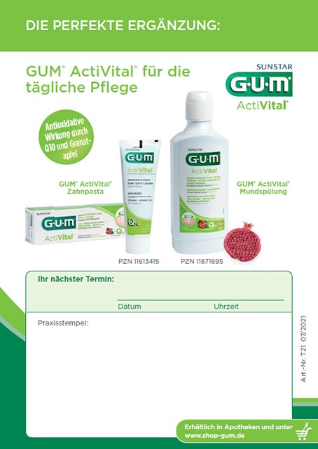 Empfehlungsblock - GUM® ActiVital®