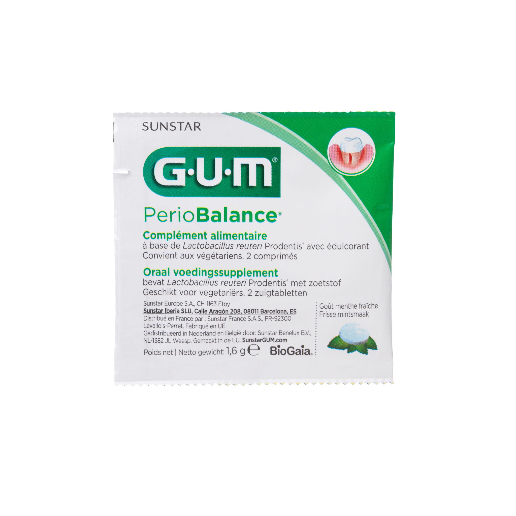 GUM PerioBalance Tablets Freshmint Sachet