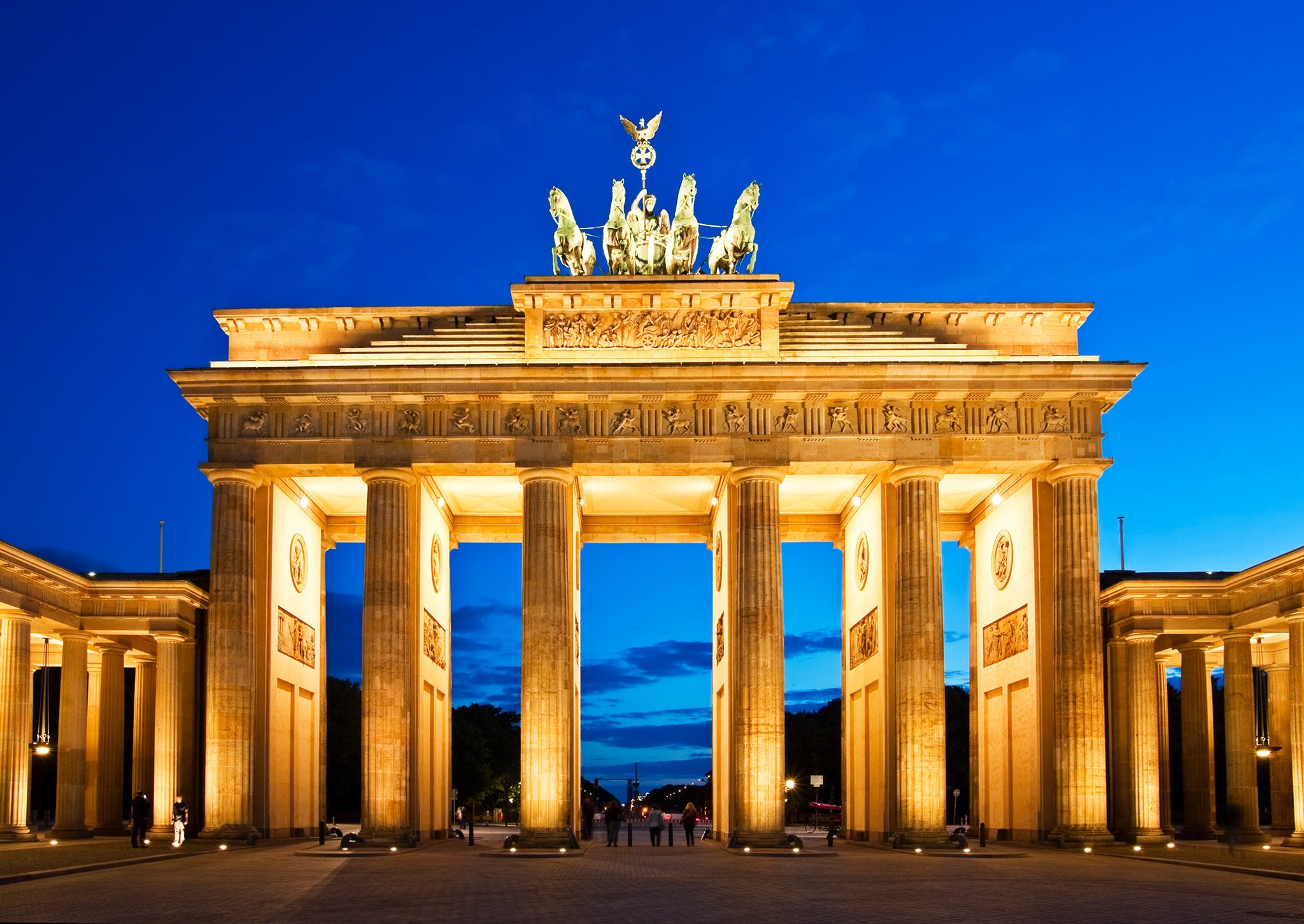 Brandenburg Gate in Berlin at night. Germany.