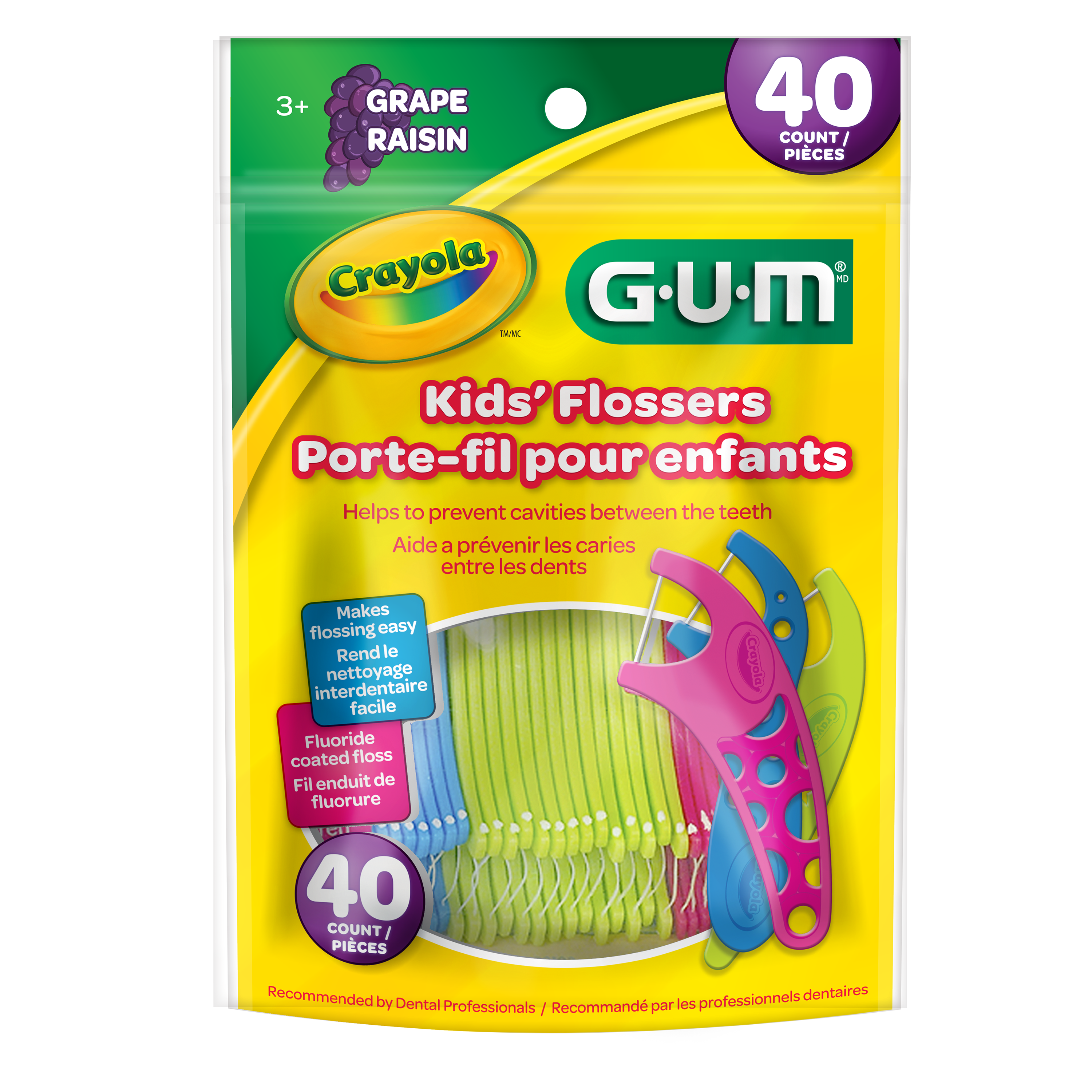 GUM® CRAYOLA Flosser infantiles 40u.