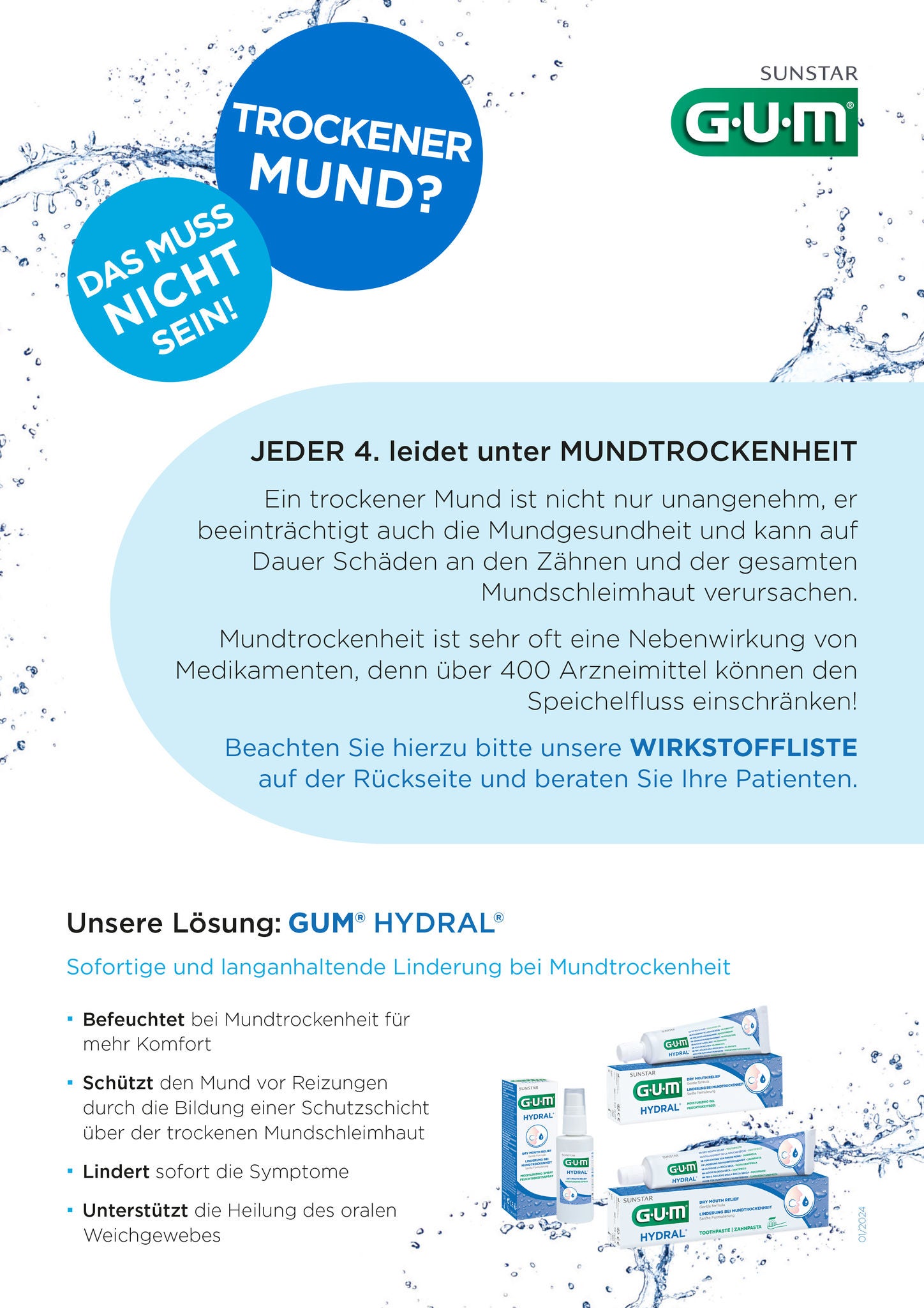 Wirkstoffliste - GUM® HYDRAL®