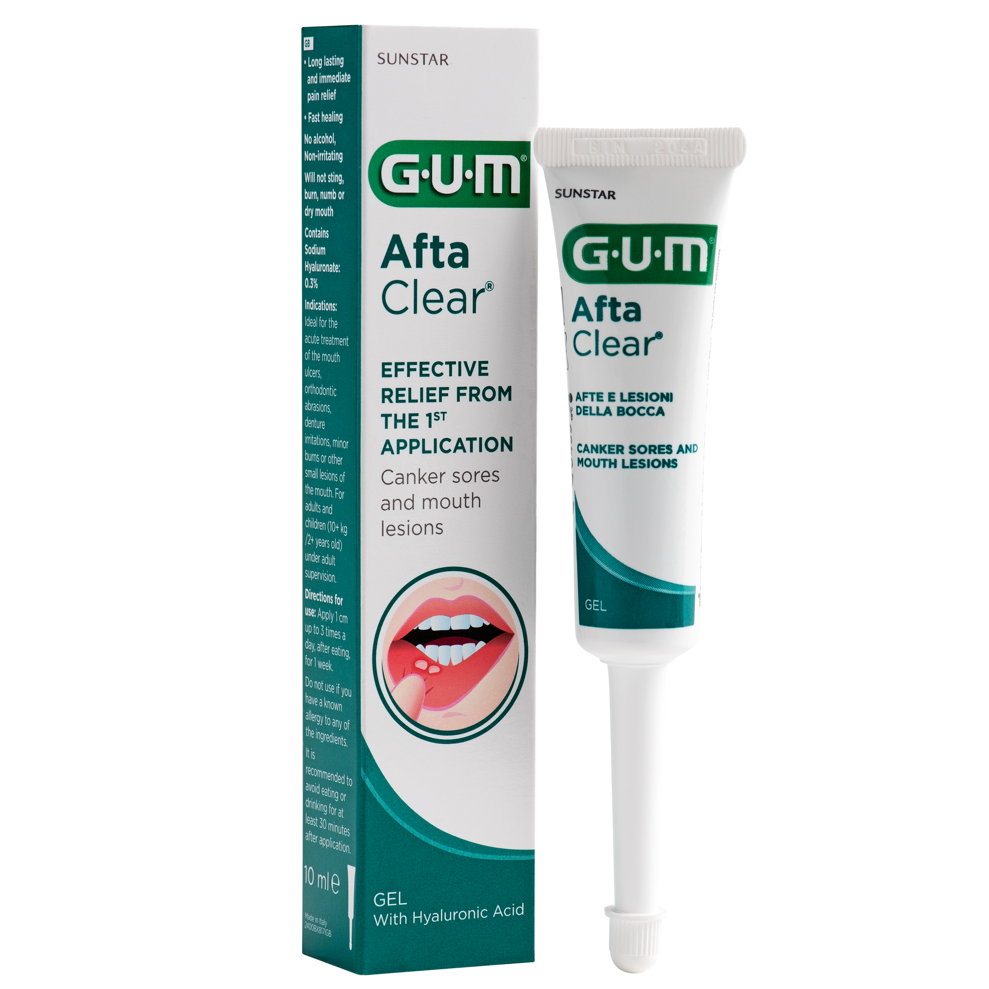 GUM AftaClear Gel | Long Lasting And Immediate Pain Relief From Mouth Ulcers | 10ml