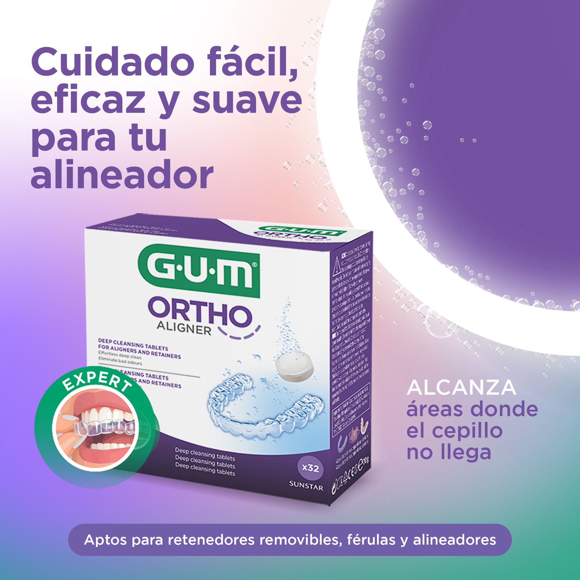 Pastillas limpiadoras GUM ORTHO Aligner con imagen del producto