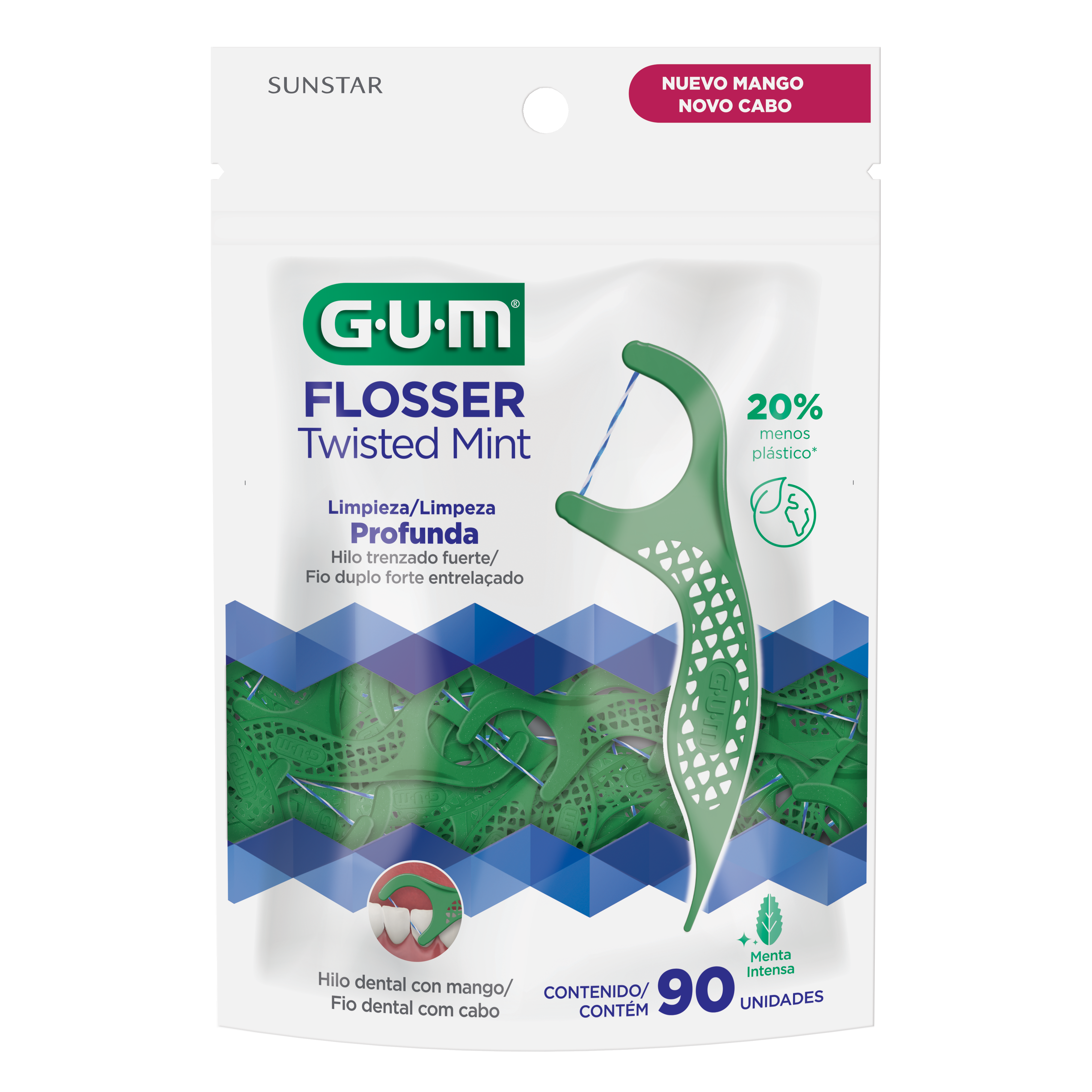 GUM® FLOSSERS TWISTED MINT 90u