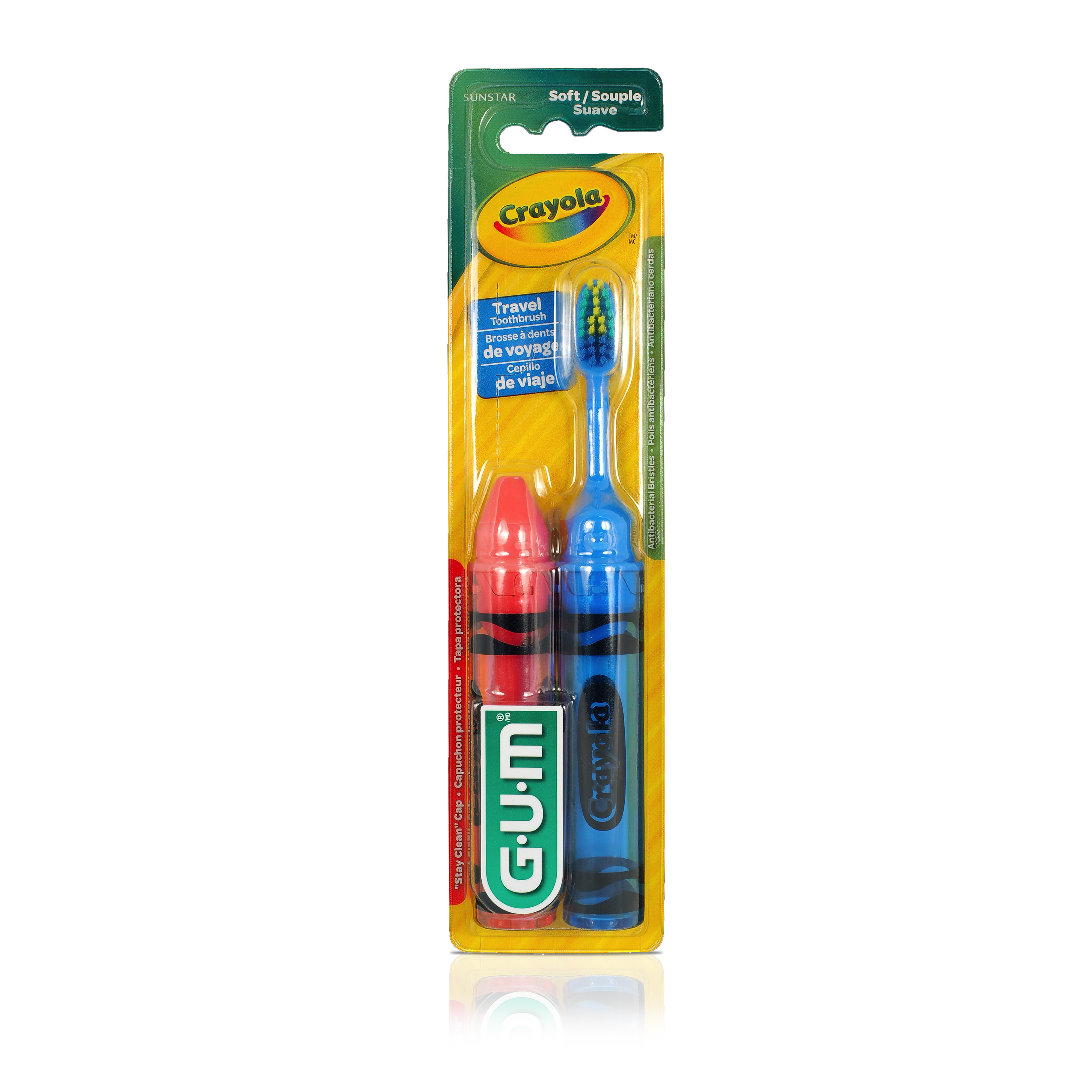 GUM® Crayola™ Cepillo Travel 2 Pack