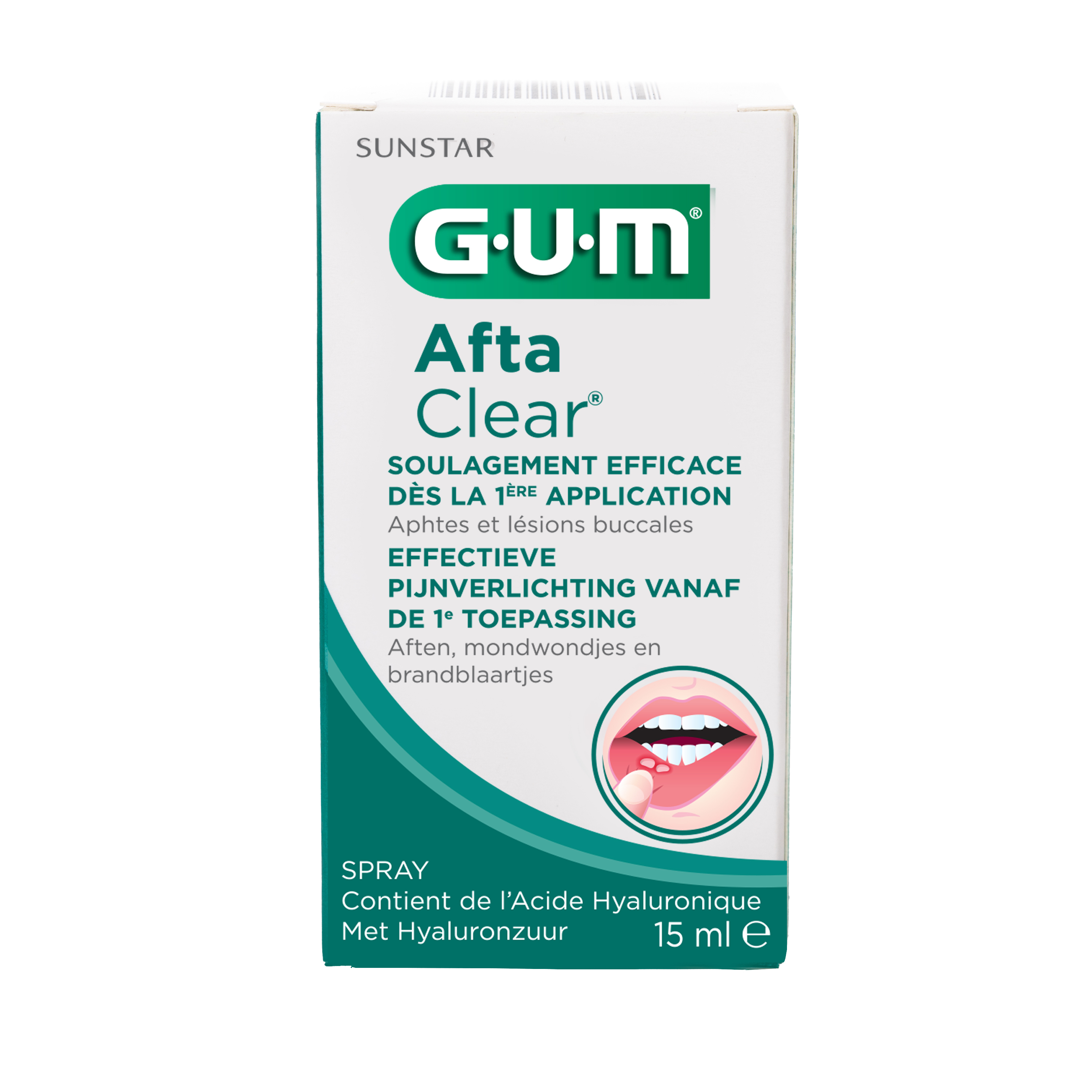 GUM AftaClear Oral Spray 15ml for Mouth Ulcer Relief