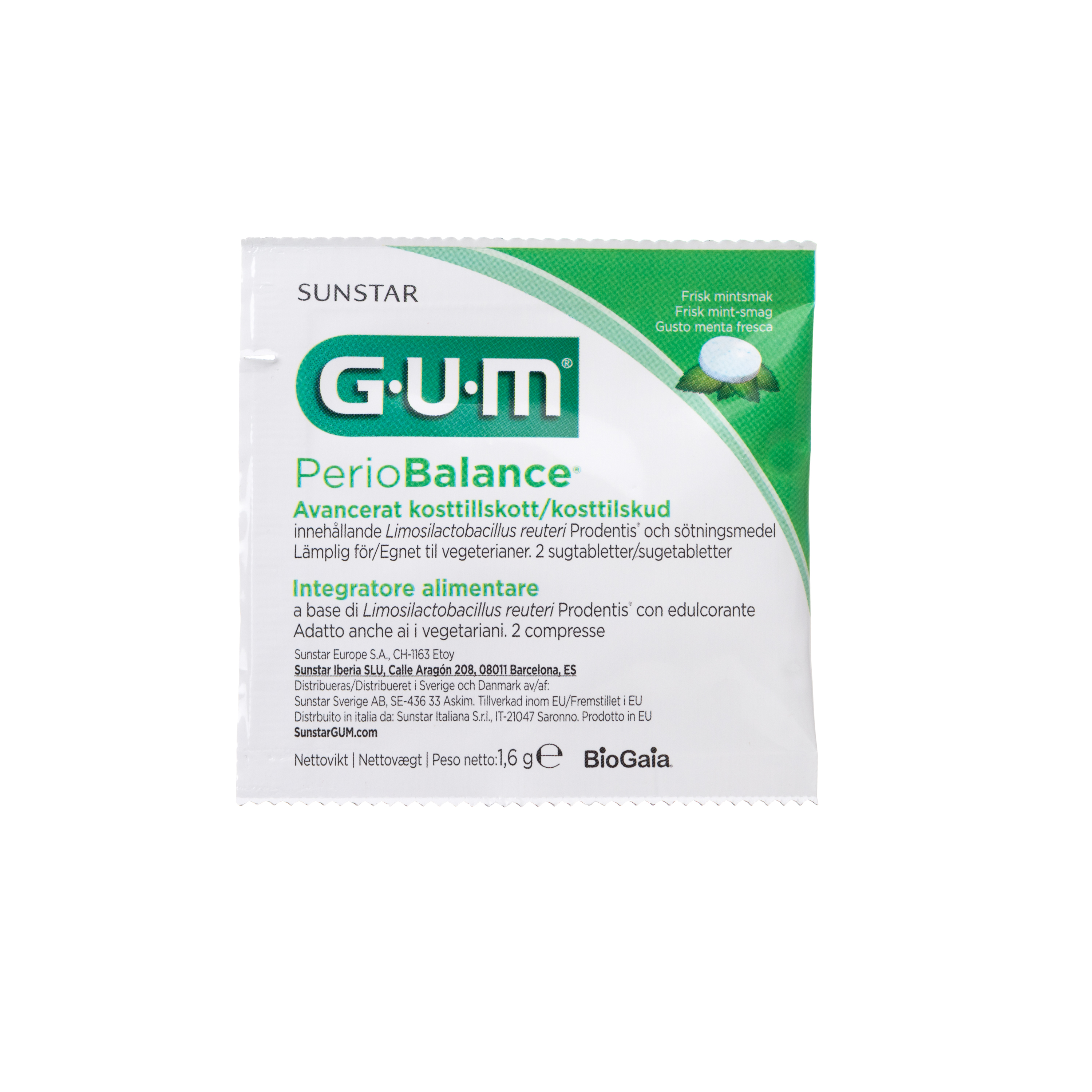 GUM PerioBalance Freshmint Tablets Sachet
