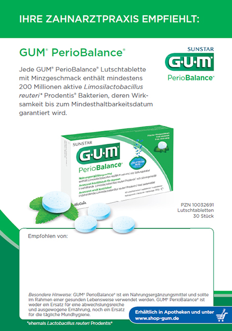 Empfehlungsblock  - GUM® PerioBalance®