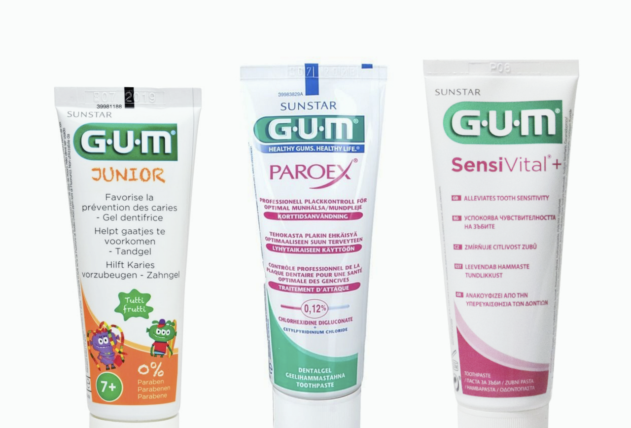GUM® toothpastes product range