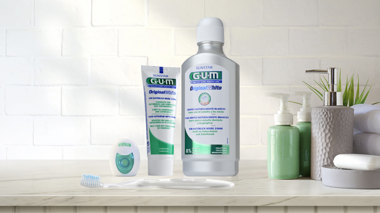 GUM®  Original White produkter i badrum