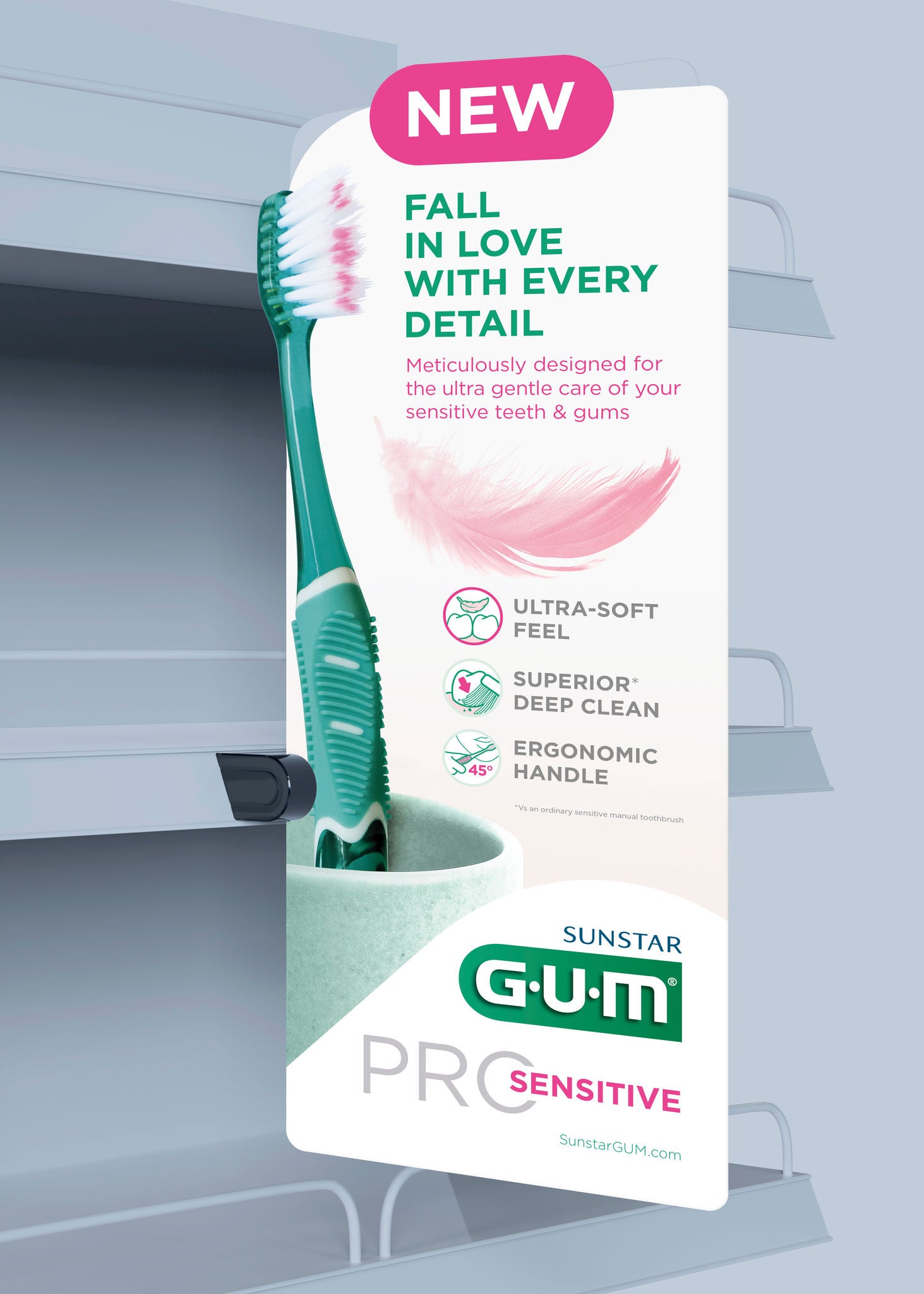 Shelf stopper GUM PRO SENSITIVE Toothbrush